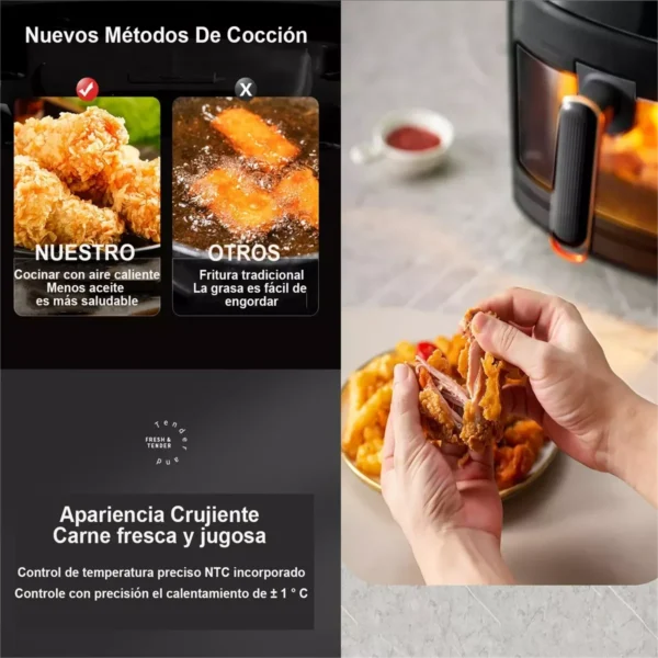A3b536d7a39cd40ea97f1d5858effbab8q-2.webp 2400W 8L Large Capacity Intelligent LCD display Air Fryer Without ill Fryer Oven For Frying French Fries And grid Chicken