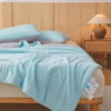 1pc Cooling Summer Quilt,Blue Grey AB Side Cool Feeling Comforter.Smooth,Skin-friendly Blanket Home Kids Adult Bedding 150*200cm