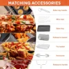 S41a939aa43ed410db147b6a2509970190-3.webp Karinear 36L Air Fryer Oven, 1700W Stainless Steel Airfryer 10 in 1 Countertop Oven, Double-layered Glass Door, Accessory Set