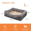 L XL 2XL 3XL Dog Bed Super Soft Orthopedic Foam Pet Bed Sleeping Mat with Cotton-padded Bolster and Removable Cover