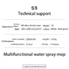 Electric Water Mop Cleaner Machine 360° Rotatable Spin Cleaning Mop Squeeze Wet and Dry Use Hand Push Household Floor Cleaning