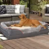 L XL 2XL 3XL Dog Bed Super Soft Orthopedic Foam Pet Bed Sleeping Mat with Cotton-padded Bolster and Removable Cover
