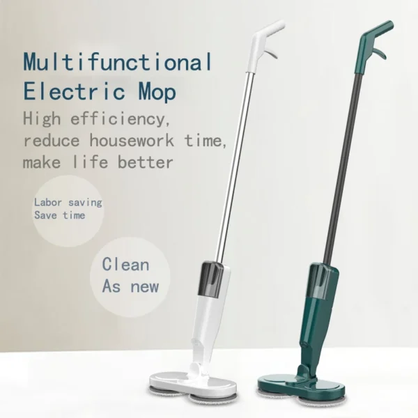 Electric Water Mop Cleaner Machine 360° Rotatable Spin Cleaning Mop Squeeze Wet and Dry Use Hand Push Household Floor Cleaning
