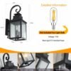 0b57b44f-c670-4530-8340-58fd6794a27a.jpg Large Outdoor Wall Light with Clear Glass – Matte Black Aluminum, Supports Multiple Bulbs, Hardwired Installation (1-Pack)