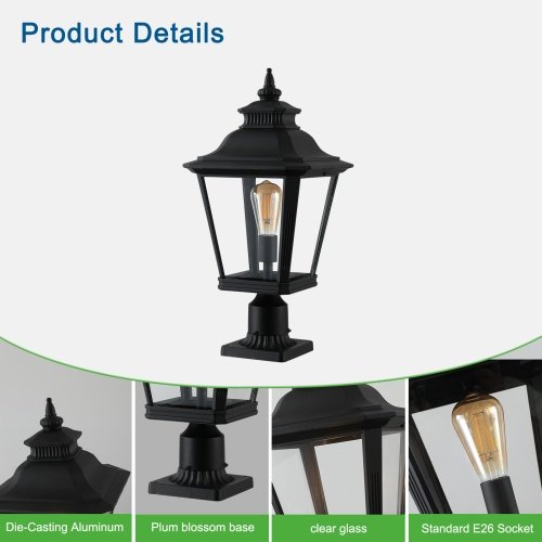 1856998997424869376.jpg Outdoor Glass Pillar Headlights Support Many Types Of Bulbs-2 Packs Unavailable Platforms- Temu