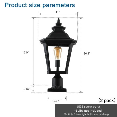 1856998998758658048.jpg Outdoor Glass Pillar Headlights Support Many Types Of Bulbs-2 Packs Unavailable Platforms- Temu