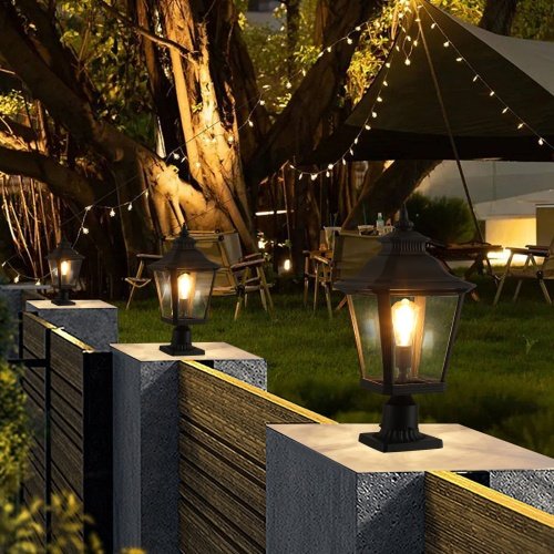 1856999000675454976.jpg Outdoor Glass Pillar Headlights Support Many Types Of Bulbs-2 Packs Unavailable Platforms- Temu