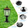 1a46cce3-bbb0-4ec1-8629-7b7e081cf9df.jpg Black Solar Powered LED Outdoor Lantern, Vintage Garden Light With Elegant Glass Design For Pathways, Yards, And Patios 2-Pack