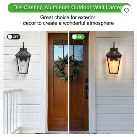 21da5971-e5d0-49d1-80b2-e60404de5073.jpg 211-Pack Outdoor Wall Lantern Light Modern Black Metal & Clear Glass Sconce For Porch, Patio, And Garden Lighting Bulb Not Included