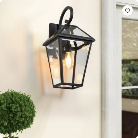 2986ba76-fce3-4ff7-9201-ea739b8d59f3.jpg 211-Pack Outdoor Wall Lantern Light Modern Black Metal & Clear Glass Sconce For Porch, Patio, And Garden Lighting Bulb Not Included