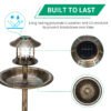 4bc5ed2a-7e8f-40e5-aa61-0a90b33007a4.jpg Bronze, With Solar Light, Bird Bath 51x51x106cm Plastic Round