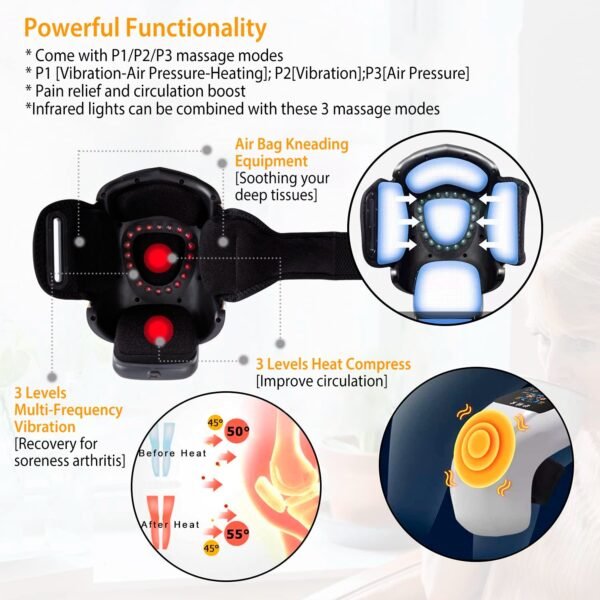 Electric Knee Massager with Heat – Pain Relief & Deep Tissue Therapy 2025