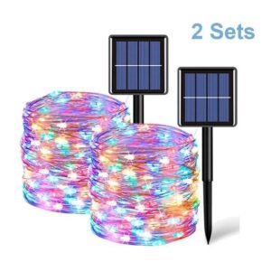 67d3b9ef-40a8-4ee9-a36d-ebada6e6c116.jpg Set Of 2 Solar Fairy String Lights 20M 200 LED Copper Wire Outdoor Garden Decor