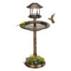81f92822-2a75-42b9-8325-7bcd2b43e783.jpg Bronze, With Solar Light, Bird Bath 51x51x106cm Plastic Round