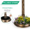 95603754-4b60-49e6-a997-da2eaa37180f.jpg Bronze, With Solar Light, Bird Bath 51x51x106cm Plastic Round