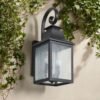 9a6f87e8-0bc7-4117-807d-6c60c79ff74d.jpg Large Outdoor Wall Light with Clear Glass – Matte Black Aluminum, Supports Multiple Bulbs, Hardwired Installation (1-Pack)