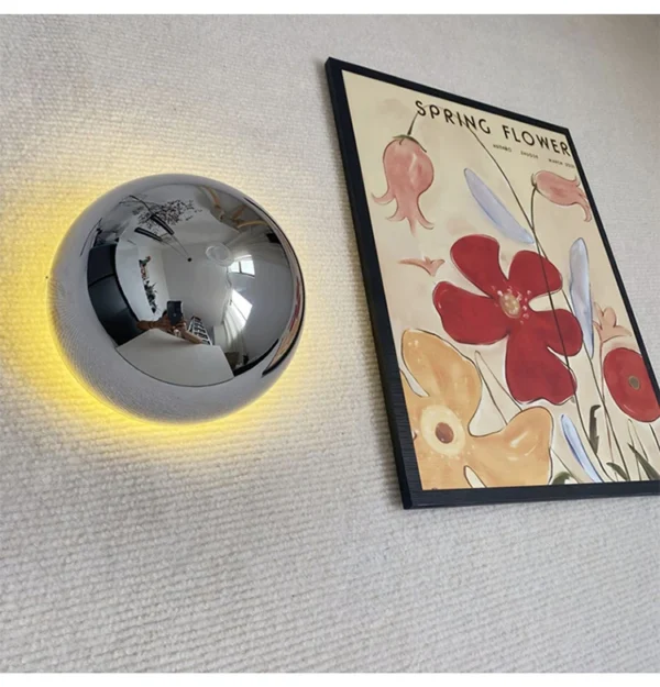 Nordic decorative gold circular wall lamp bedroom bedside living room dining room art minimalist wall mounted lamp