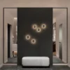 Nordic decorative gold circular wall lamp bedroom bedside living room dining room art minimalist wall mounted lamp