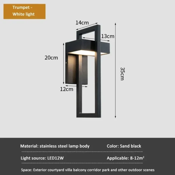 S30a00ddd1e164628aaf1f3412abb3b8ac.webp LED Wall Lamp E27 Decorative Lighting Outdoor Fixtures Outdoor Porch Wall Lamp Simple Outdoor Lighting Corridor Garden Sconce