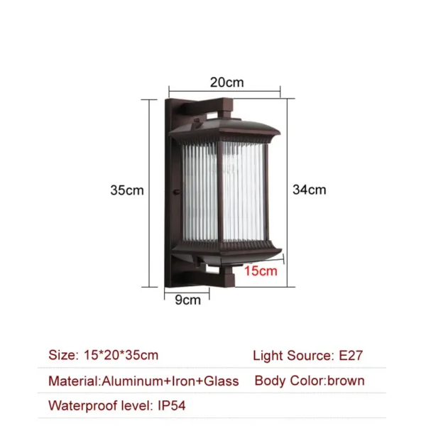 S38066f17c51540d59463bcf56e46d42fh-1.webp Outdoor Wall Lamp Metal Waterproof Outside Wall Lights AC90-260V Exterior Wall Lighting for Hotel Villa Big Porch Garden Gate