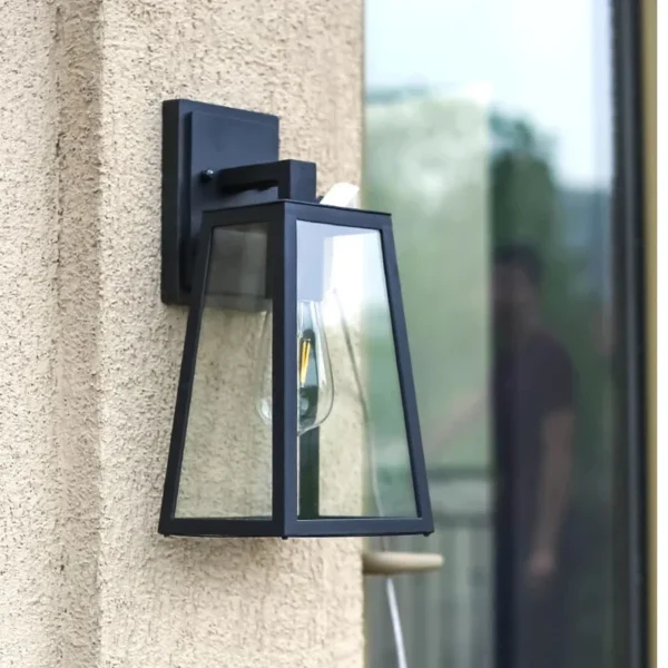 Retro Outdoor Waterproof Wall Lamps Iron Art Lampshade Sconce Acrylic Corridor Wall Light E27 Screw Outdoor Wall Light