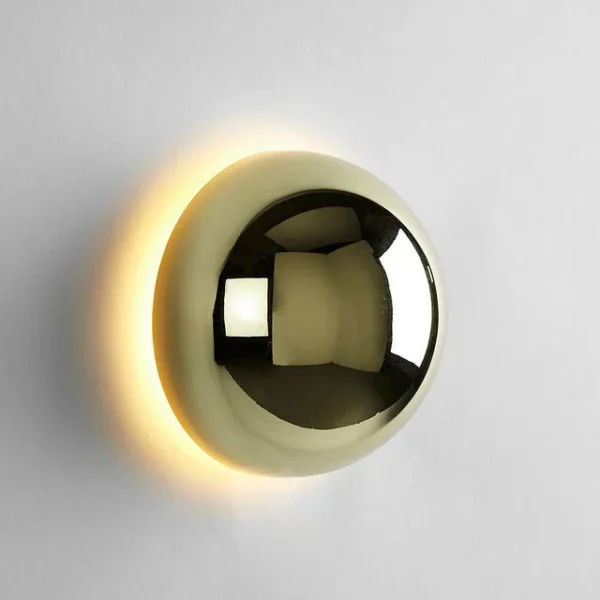 Nordic decorative gold circular wall lamp bedroom bedside living room dining room art minimalist wall mounted lamp