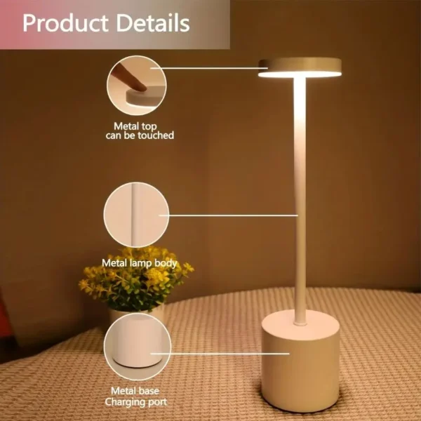 Office Decorative Lamp with Metal Brushed Texture USB Convenient Desk Lamp Suitable for Bedrooms Dining Rooms Living Rooms
