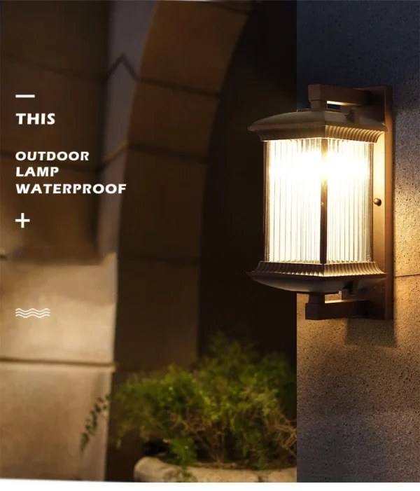 Sb8980ac9aa074ed5b9349b7652ea58390-1.webp Outdoor Wall Lamp Metal Waterproof Outside Wall Lights AC90-260V Exterior Wall Lighting for Hotel Villa Big Porch Garden Gate