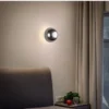 Nordic decorative gold circular wall lamp bedroom bedside living room dining room art minimalist wall mounted lamp