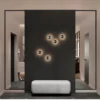 Nordic decorative gold circular wall lamp bedroom bedside living room dining room art minimalist wall mounted lamp
