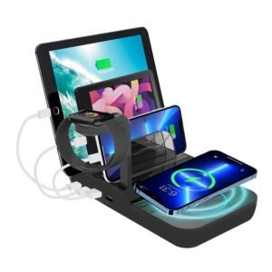 a6129308-4557-414a-9dcc-085d13924e26.jpg 70W Charging Station For Multiple Devices, 5 In 1 Fast Charging Dock With 10W Max Wireless Charger And 4 Ports , 30W USB C PD Fast Charging For IPad, IPhone,Tablets,Kindle