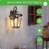 b46ddb2b-9f5c-43d5-9b25-bc7f3449a647.jpg 211-Pack Outdoor Wall Lantern Light Modern Black Metal & Clear Glass Sconce For Porch, Patio, And Garden Lighting Bulb Not Included