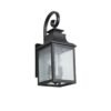 b5a8bc43-58f2-4183-a17c-68f73a90a030.jpg Large Outdoor Wall Light with Clear Glass – Matte Black Aluminum, Supports Multiple Bulbs, Hardwired Installation (1-Pack)