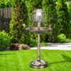 ce7a7efc-a669-47d8-95c6-878e6fd8c15f.jpg Bronze, With Solar Light, Bird Bath 51x51x106cm Plastic Round