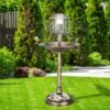 d548b927-28f0-42f1-b76e-3f17bc49afb7.jpg Bronze, With Solar Light, Bird Bath 51x51x106cm Plastic Round