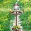 d903108b-0724-4c01-a763-74b5bd9af73a.jpg Bronze, With Solar Light, Bird Bath 51x51x106cm Plastic Round