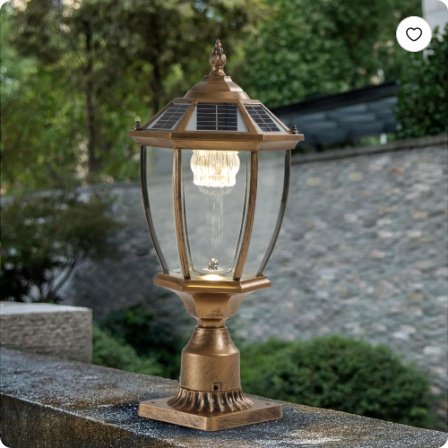 f69c96c0-a626-42be-bdf8-46c44af24e60.jpg 20 Golden Solar Powered LED Outdoor Lantern, Vintage Garden Light With Elegant Glass Design For Pathways, Yards, And Patios 1-Pack